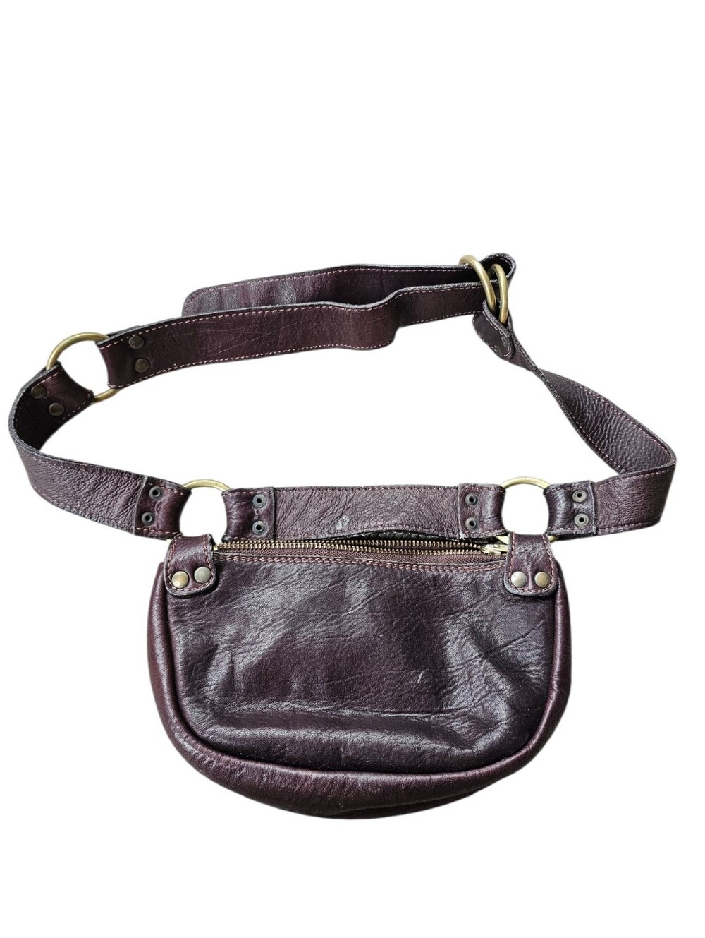 Ruby Zaar Bohary Leather Brown Belt Small Equestrian Bag